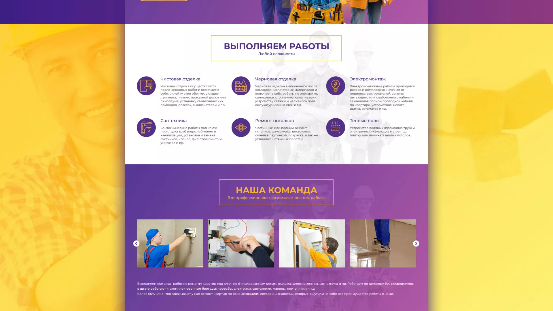 Разработка сайта строительной компании «Милана-Строй» в Надыме